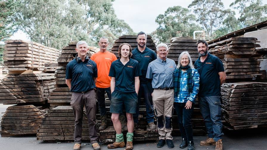 Colin Goldsmith and the team with the Wood-Mizer Dealership in Australia