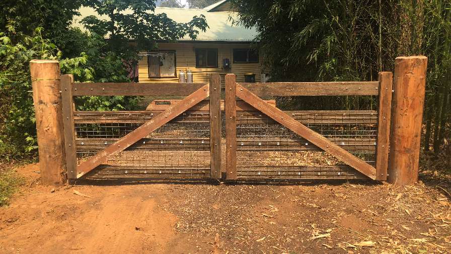 Wood fence and gate
